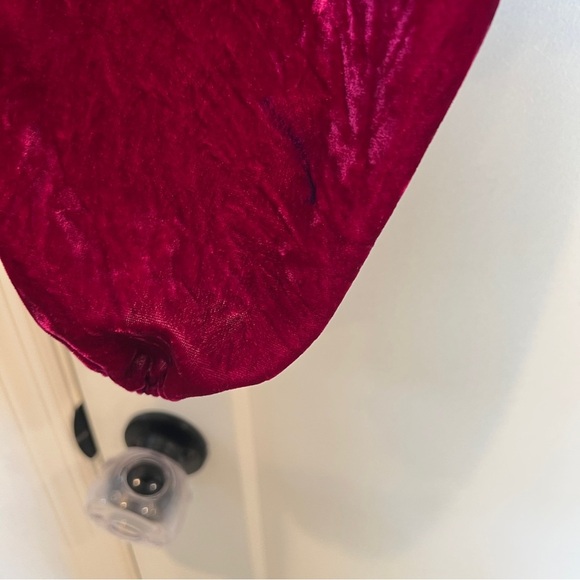 By Anthropologie Magenta Smocked Velvet Puff Sleeve Peasant Blouse - Picture 7 of 8